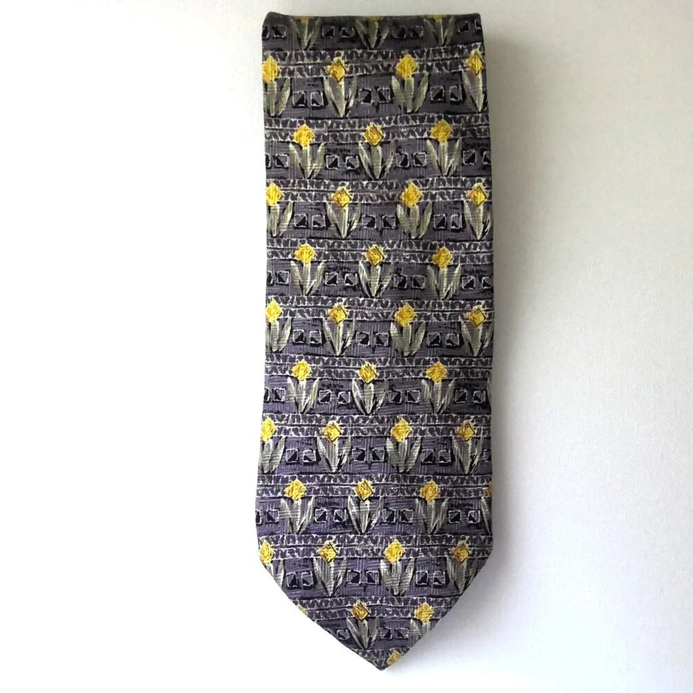 Vintage Robert Talbott Studio Men's Imported Silk Tie Floral Long Retro EUC